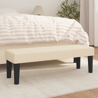 Bankje 100x30x30 cm stof cr&egrave;mekleurig 1