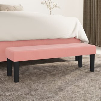 Bankje 100x30x30 cm fluweel roze 1