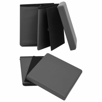 Opbergkrukken inklapbaar 2 st PVC grijs 6