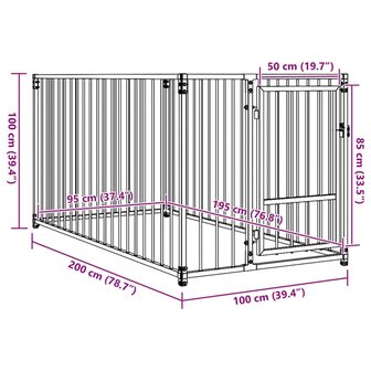 Hondenkennel voor buiten 100x200x100 cm 7