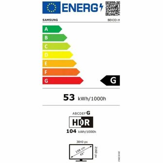 Videowall Monitor Samsung LH43BEDHLGUXEN 4K Ultra HD 43&quot; 9