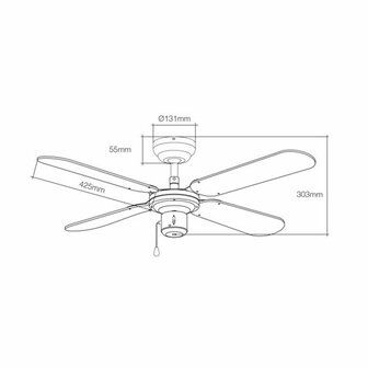 Plafondventilator EDM 33802 B&aacute;ltico Wit 50 W &oslash; 102 cm 2