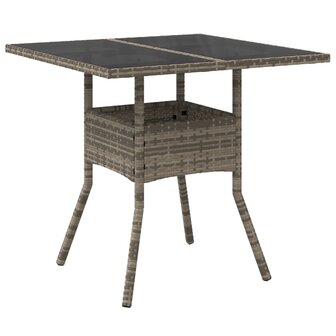 3-delige Tuinset met kussens poly rattan en glas grijs 4