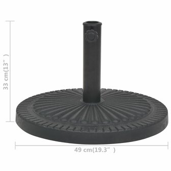Parasolvoet rond 14 kg hars zwart 7
