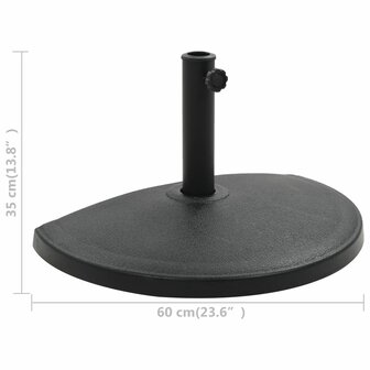 Parasolvoet halfrond 15 kg polyresin zwart 6