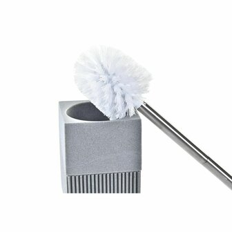 Toiletborstel DKD Home Decor Scandi Ziverachtig Grijs Roestvrij staal Aluminium Hars (9,5 x 9,5 x 37 cm) 3