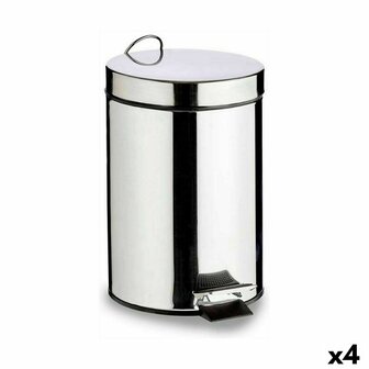 Pedaalemmer Berilo B0010-7L Zilverkleurig Roestvrij staal Plastic 7 L (4 Stuks) 1