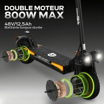 Elektrische Step Urbanglide ECROSS PRO BOOST 2 Zwart 25 km/h 800 W 3