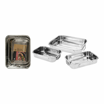 Dienbladenset Excellent Houseware a12402130 Roestvrij staal 27 x 20 x 6 cm 31 x 23 x 6 cm 36 x 27 x 6 cm (3 Stuks) 2