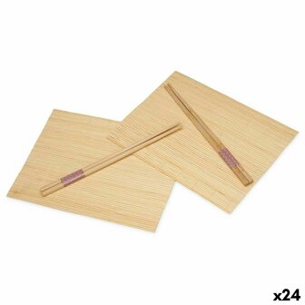Sushi set Kinvara BM-001 Hout Bamboe 24 x 18 cm 24 x 0,5 x 0,5 cm (24 Stuks) 1