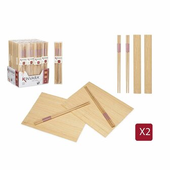 Sushi set Kinvara BM-001 Hout Bamboe 24 x 18 cm 24 x 0,5 x 0,5 cm (24 Stuks) 3
