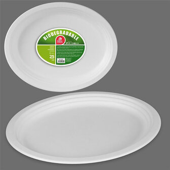 Bordenset Best Products Green Suikerriet &oslash; 32 cm Biologisch Afbreekbaar Wegwerp 25 Stuks 2