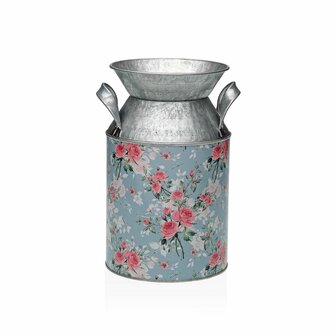 Vaas Versa Blauw Metaal Blommor 13 x 15,5 x 21 cm 1