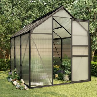 Tuinkas 3,61 m&sup3; aluminium antracietkleurig 1