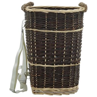 Houtmand met draagriemen 44,5x37x50 cm natuurlijk wilgenhout 2