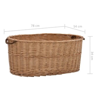 Houtmand met handvatten 78x54x34 cm natuurlijk wilgenhout 7