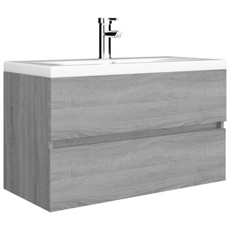 Wastafelkast 80x38,5x45 cm bewerkt hout grijs sonoma eikenkleur 4