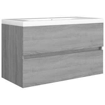 Wastafelkast 80x38,5x45 cm bewerkt hout grijs sonoma eikenkleur 5