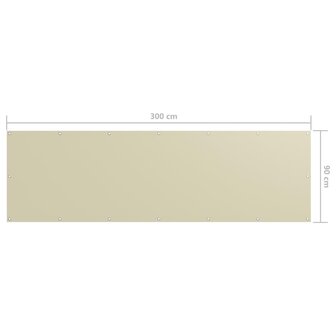 Balkonscherm 90x300 cm oxford stof cr&egrave;me 5