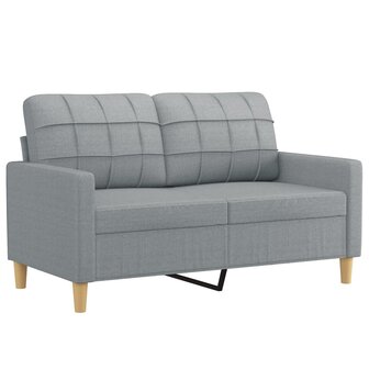 3-delige Loungeset met kussens stof lichtgrijs 3