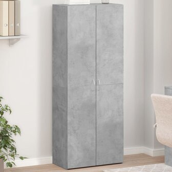 Archiefkast 60x32x153 cm bewerkt hout betongrijs 1