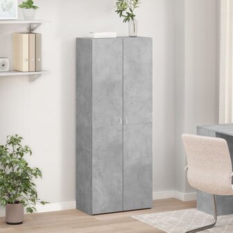 Archiefkast 60x32x153 cm bewerkt hout betongrijs 3