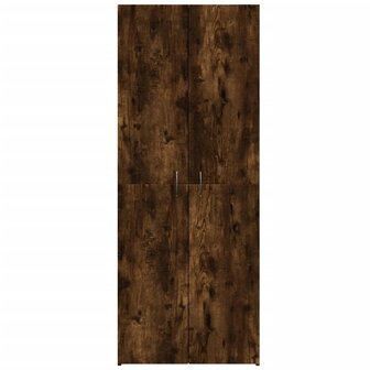 Archiefkast 60x32x153 cm bewerkt hout gerookt eikenkleurig 4