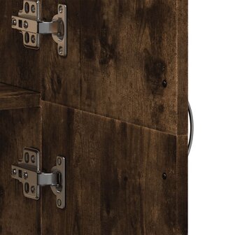 Archiefkast 60x32x153 cm bewerkt hout gerookt eikenkleurig 8