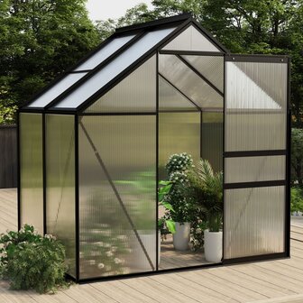 Tuinkas 2,47 m&sup3; aluminium antracietkleurig 1
