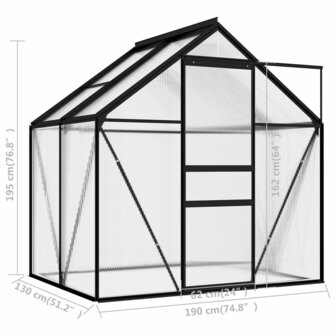 Tuinkas 2,47 m&sup3; aluminium antracietkleurig 9
