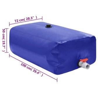 Watertank met kraan opvouwbaar 360 L PVC 7