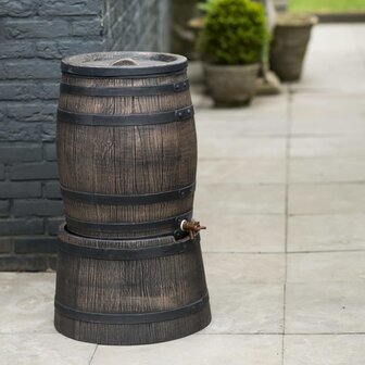 Nature Standaard voor regenton met hout-look 45x28,5 cm bruin  4