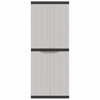 Tuinkast 65x37x165 cm polypropeen grijs en zwart 4