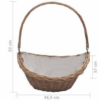 Houtmand met handvat 57x46,5x52 cm wilgenhout bruin 8