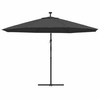 Zweefparasol met LED-verlichting metalen paal 350 cm antraciet 7