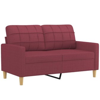 2-delige Loungeset met kussens stof wijnrood 3