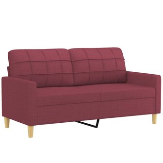 2-delige Loungeset met kussens stof wijnrood 4