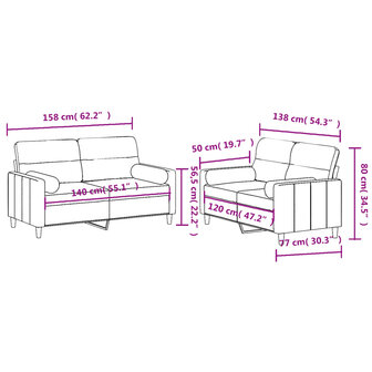 2-delige Loungeset met kussens stof wijnrood 9