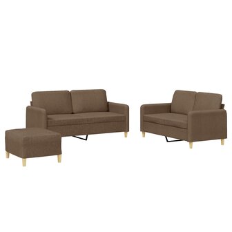 4-delige Loungeset met kussens stof bruin 2