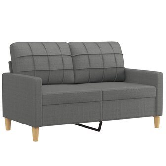 Tweezitsbank met sierkussens 120 cm stof donkergrijs 4
