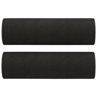 Tweezitsbank met sierkussens 120 cm stof zwart 5