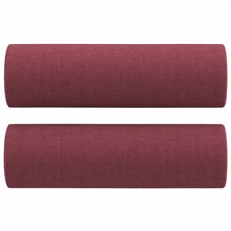 Tweezitsbank met sierkussens 120 cm stof wijnrood 5