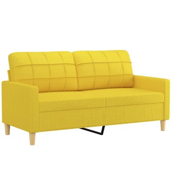 Tweezitsbank met sierkussens 140 cm stof lichtgeel 4