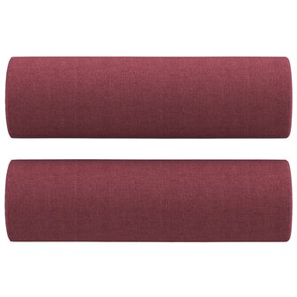 Tweezitsbank met sierkussens 140 cm stof wijnrood 5