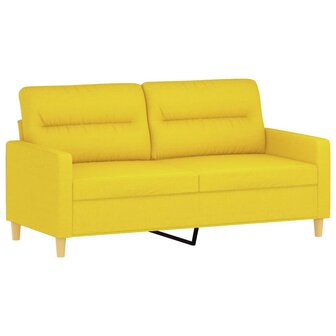Tweezitsbank met sierkussens 140 cm stof lichtgeel 4
