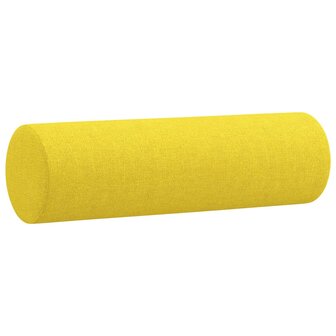 Tweezitsbank met sierkussens 140 cm stof lichtgeel 6