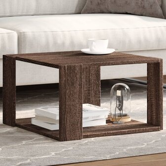 Salontafel 51,5x51,5x30 cm bewerkt hout bruin eikenkleurig 1