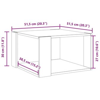 Salontafel 51,5x51,5x30 cm bewerkt hout bruin eikenkleurig 9