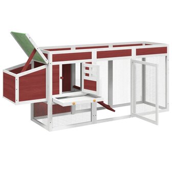 Kippenhok 204x50x84 cm massief grenenhout mokkakleurig 5