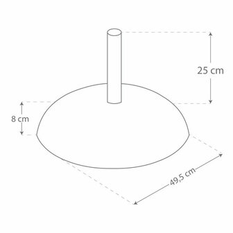 Parasolvoet Colorbaby 25 kg Zwart Staal Cement 3